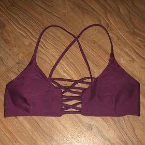 Maroon Strappy Bikini Top